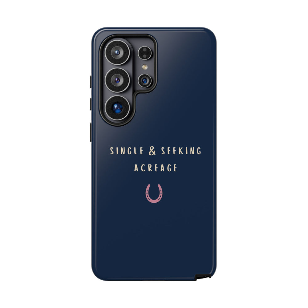 Navy & Pink 'Single & Seeking Acreage' Case