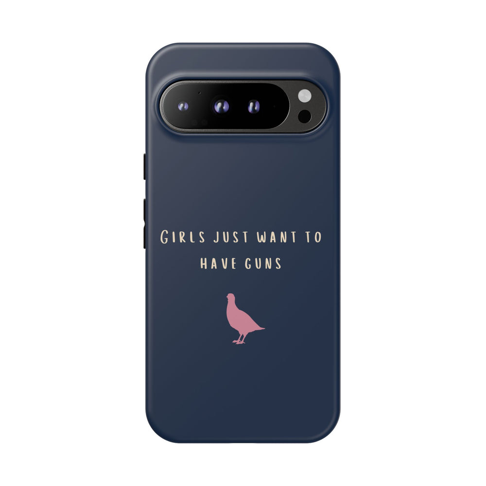 Navy & Pink 'Girls Just Want To Have Guns' Case (Partridge)