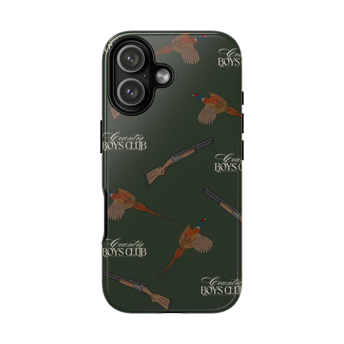 Field Green 'Boys Pheasants & Shotguns' Case  | CBC x Country Cases