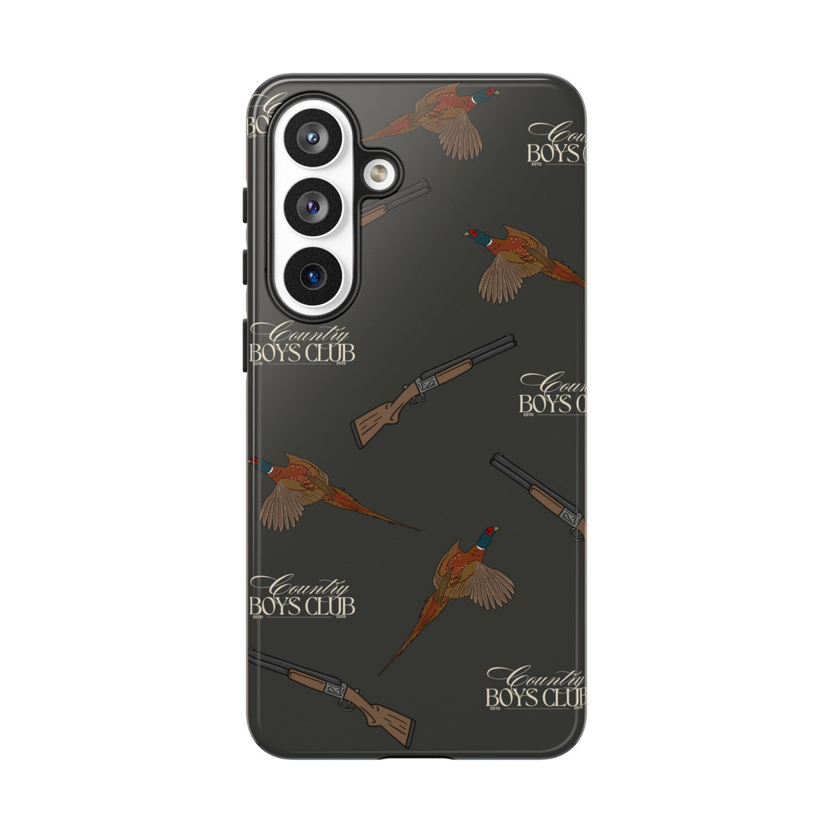 Charcoal 'Boys Pheasants & Shotguns' Case  | CBC x Country Cases
