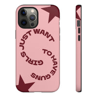 Pink & Burgundy Stars 'Girls Just Want To Have Guns' Case