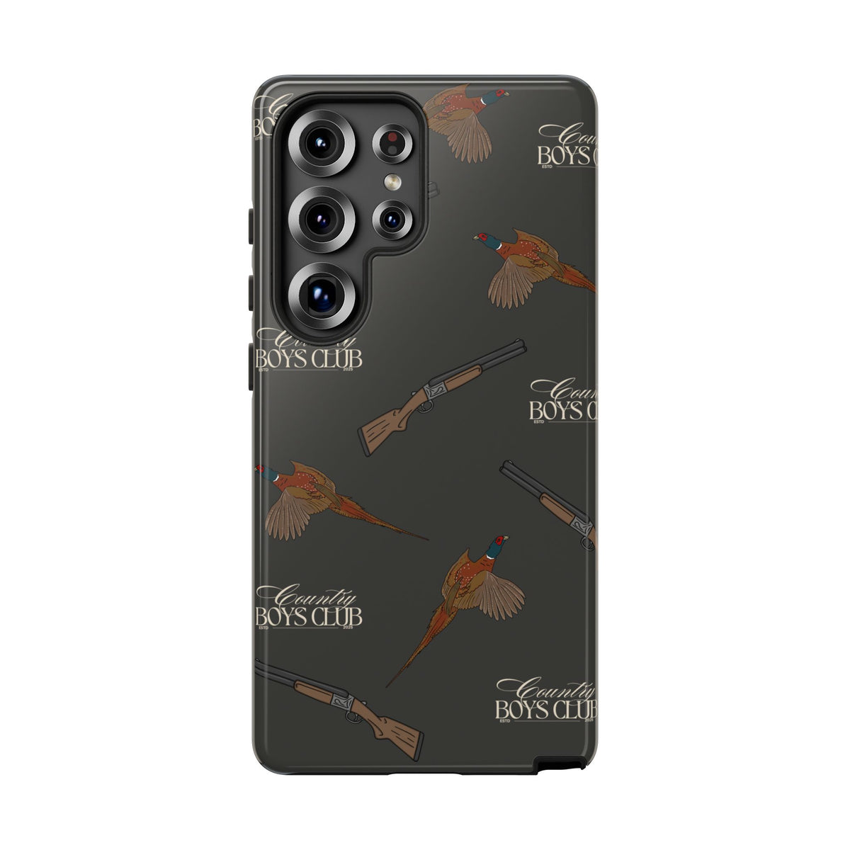 Charcoal 'Boys Pheasants & Shotguns' Case  | CBC x Country Cases