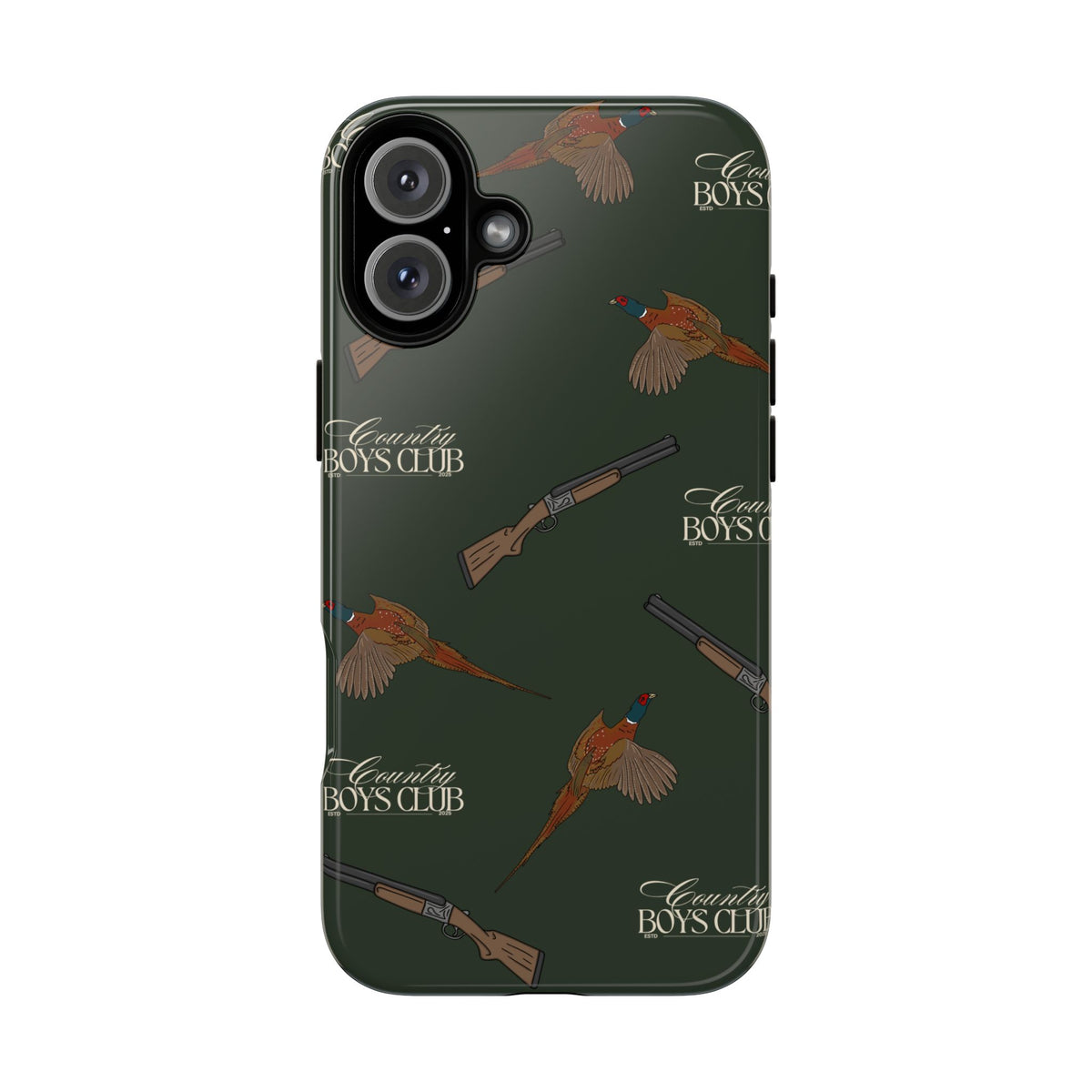 Field Green 'Boys Pheasants & Shotguns' Case  | CBC x Country Cases
