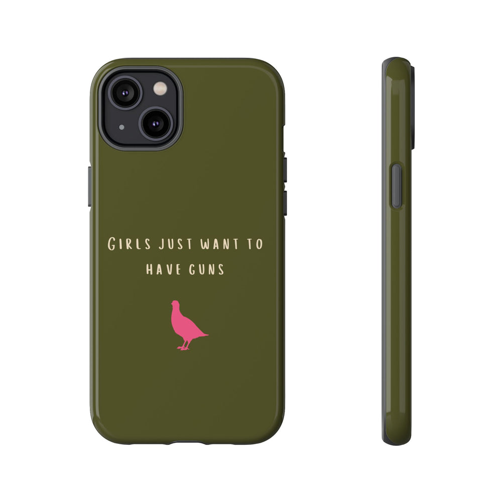 Green & Pink 'Girls Just Want To Have Guns' Case (Partridge)