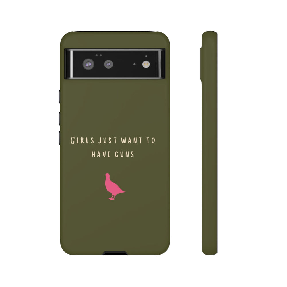 Green & Pink 'Girls Just Want To Have Guns' Case (Partridge)