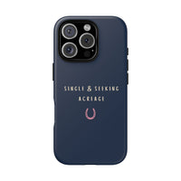 Navy & Pink 'Single & Seeking Acreage' Case