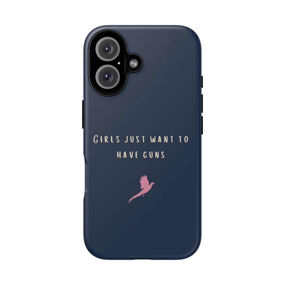 Navy & Pink 'Girls Just Want To Have Guns' Case (Pheasant)