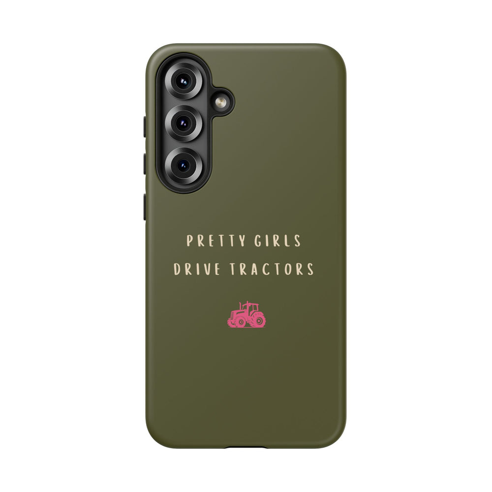 Green & Pink 'Pretty Girls Drive Tractors' Case