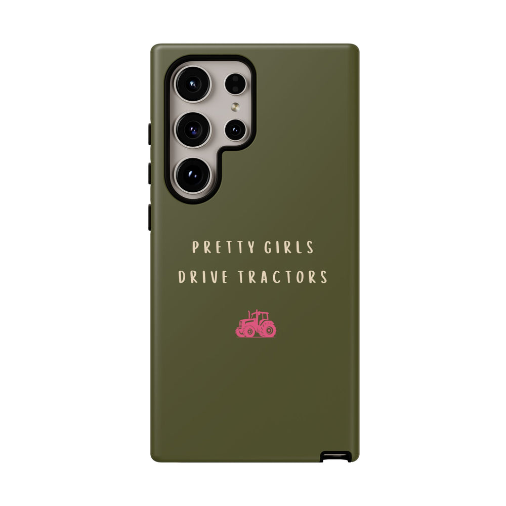 Green & Pink 'Pretty Girls Drive Tractors' Case