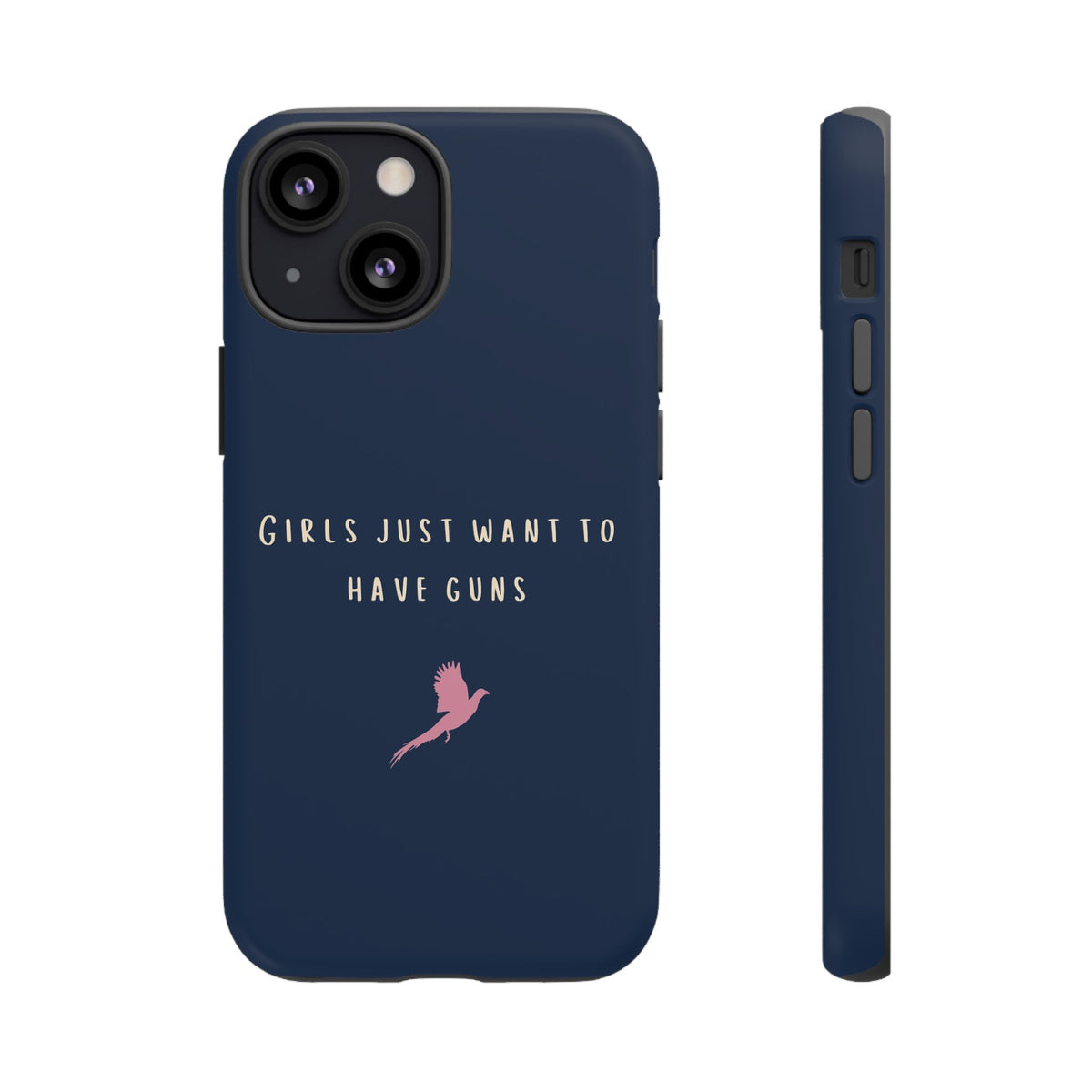 Navy & Pink 'Girls Just Want To Have Guns' Case (Pheasant)