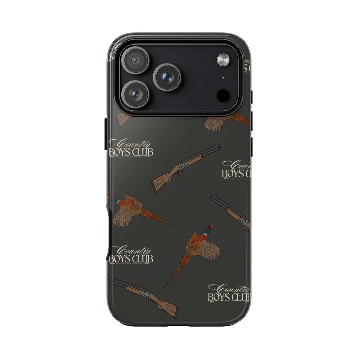 Charcoal 'Boys Pheasants & Shotguns' Case  | CBC x Country Cases