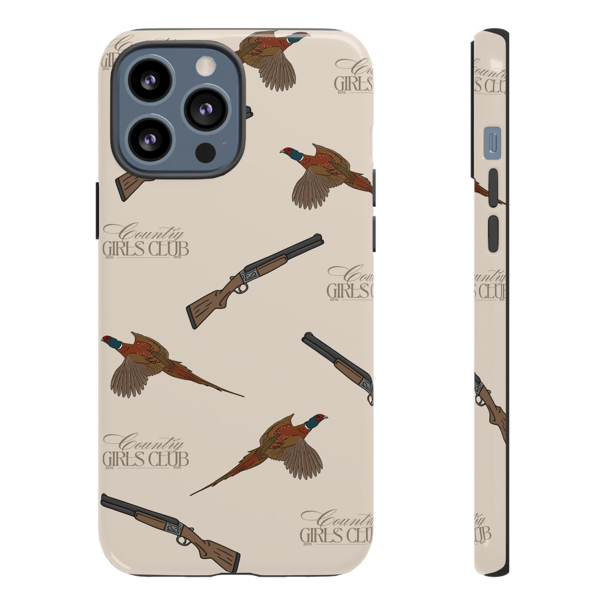 Beige 'Girls Pheasants & Shotguns' Case  | CGC x Country Cases