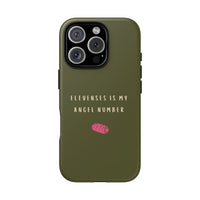 Green & Pink 'Elevenses Is My Angel Number' Case
