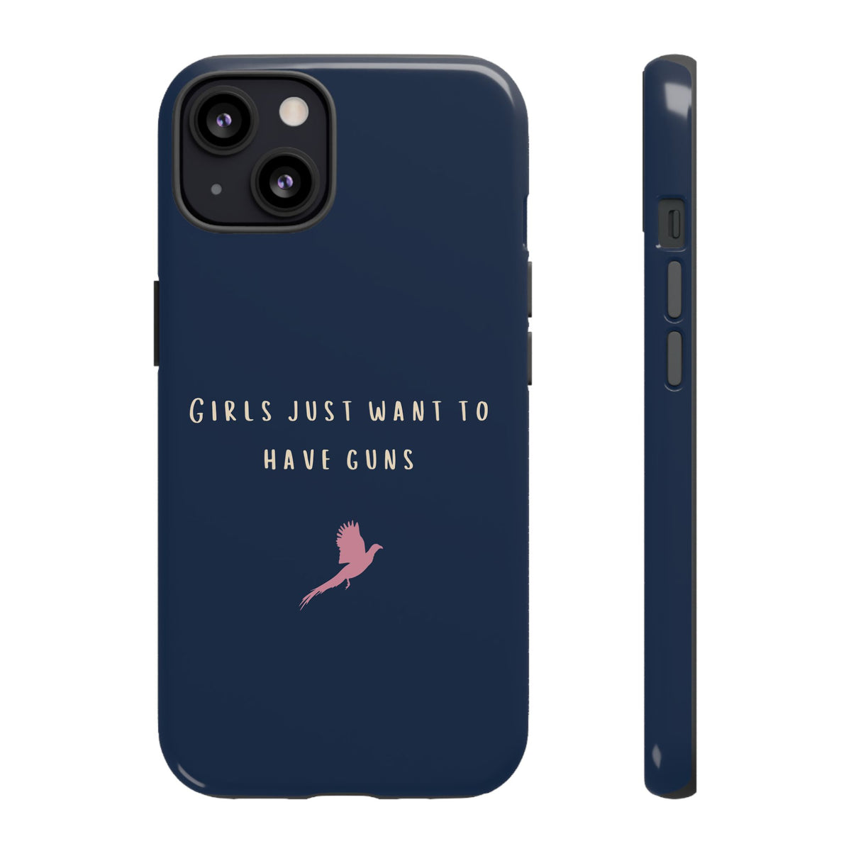 Navy & Pink 'Girls Just Want To Have Guns' Case (Pheasant)