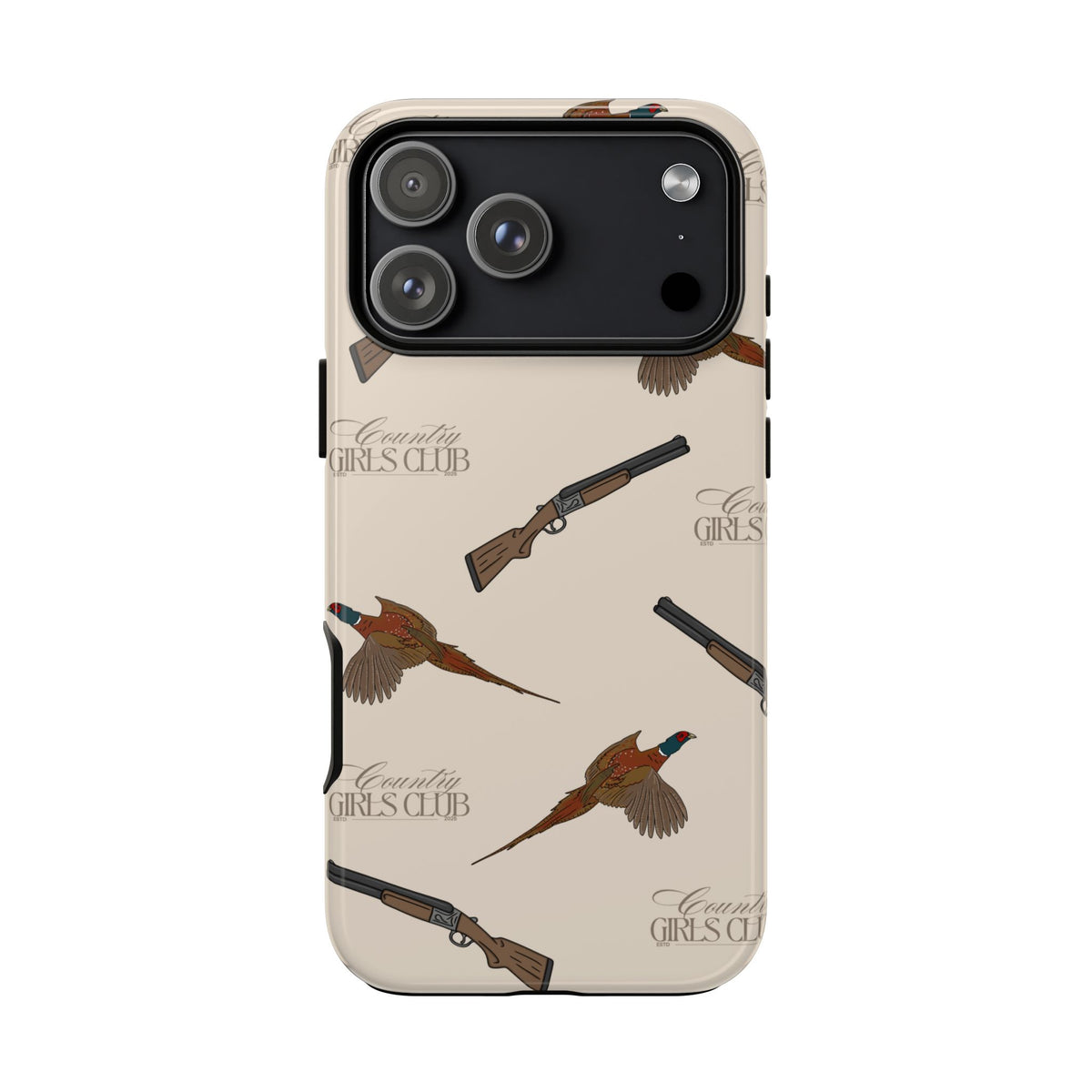 Beige 'Girls Pheasants & Shotguns' Case  | CGC x Country Cases