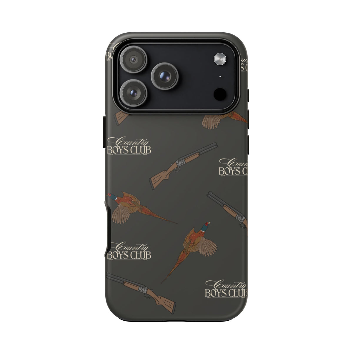 Charcoal 'Boys Pheasants & Shotguns' Case  | CBC x Country Cases