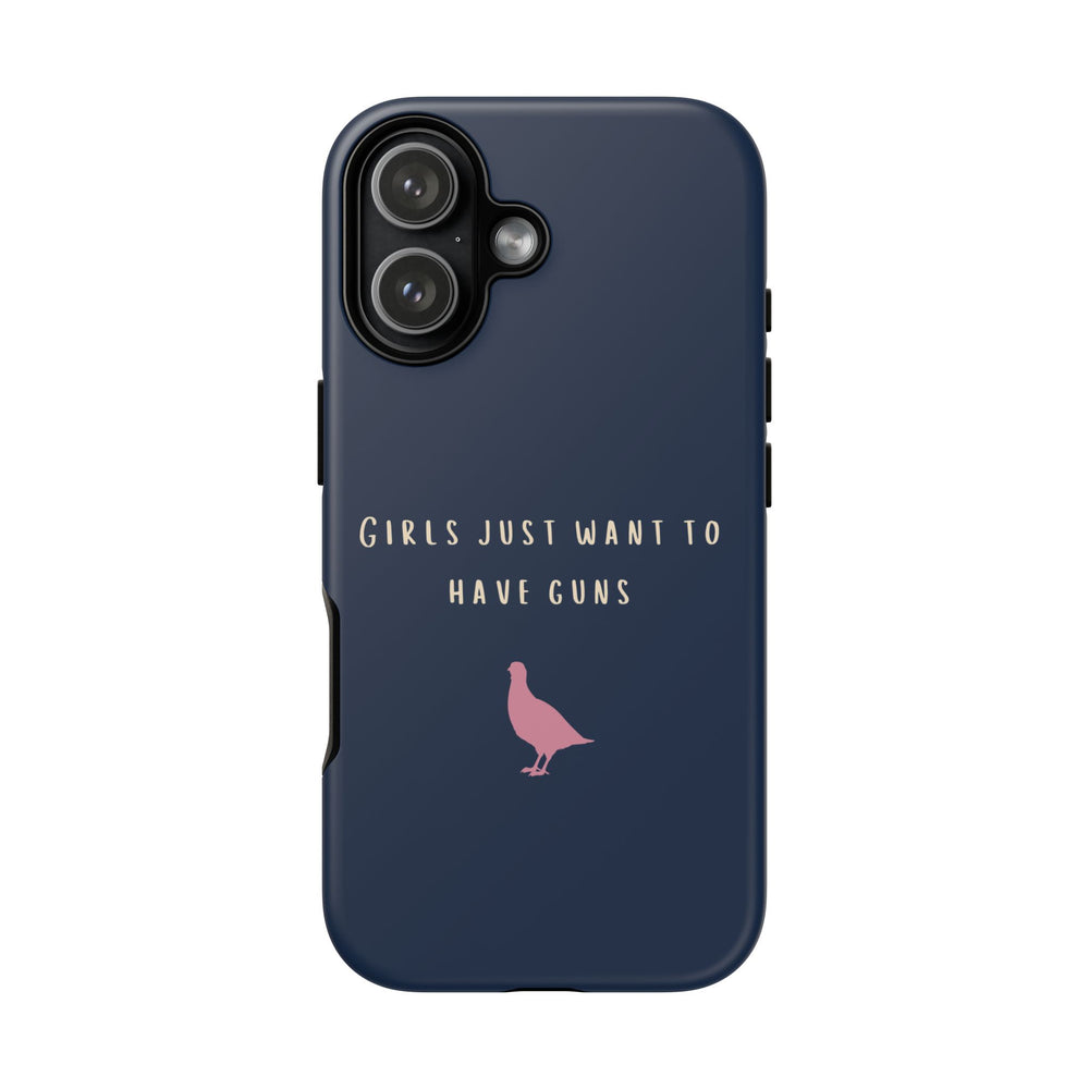 Navy & Pink 'Girls Just Want To Have Guns' Case (Partridge)