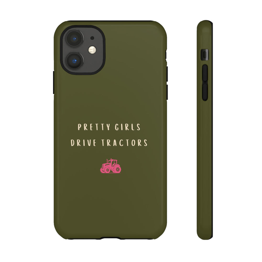 Green & Pink 'Pretty Girls Drive Tractors' Case