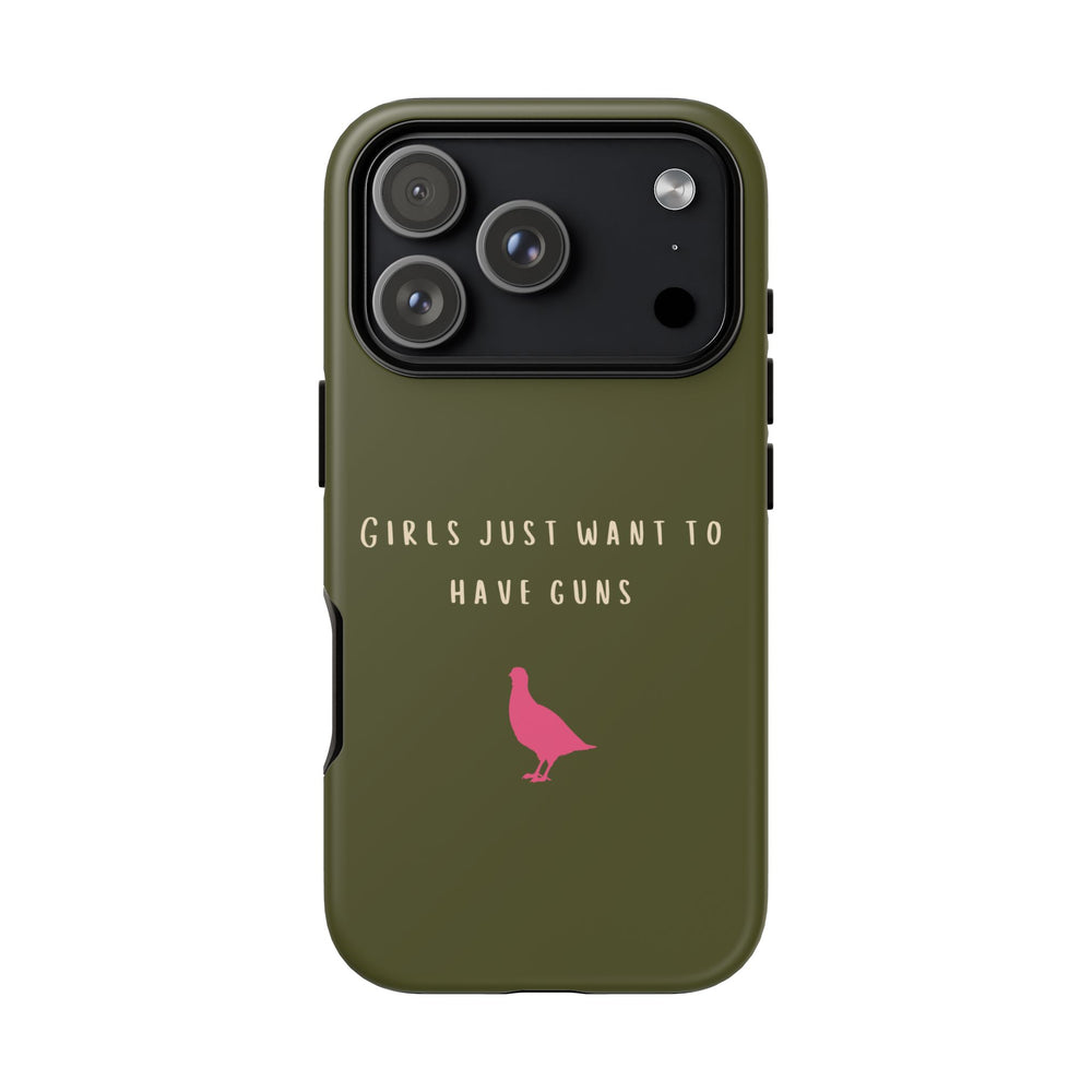Green & Pink 'Girls Just Want To Have Guns' Case (Partridge)