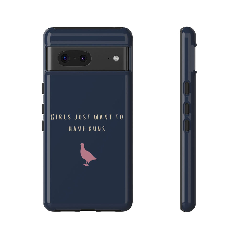 Navy & Pink 'Girls Just Want To Have Guns' Case (Partridge)