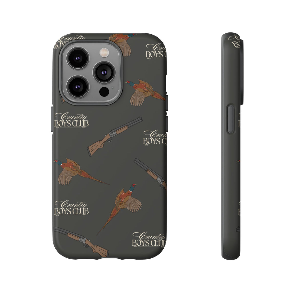 Charcoal 'Boys Pheasants & Shotguns' Case  | CBC x Country Cases