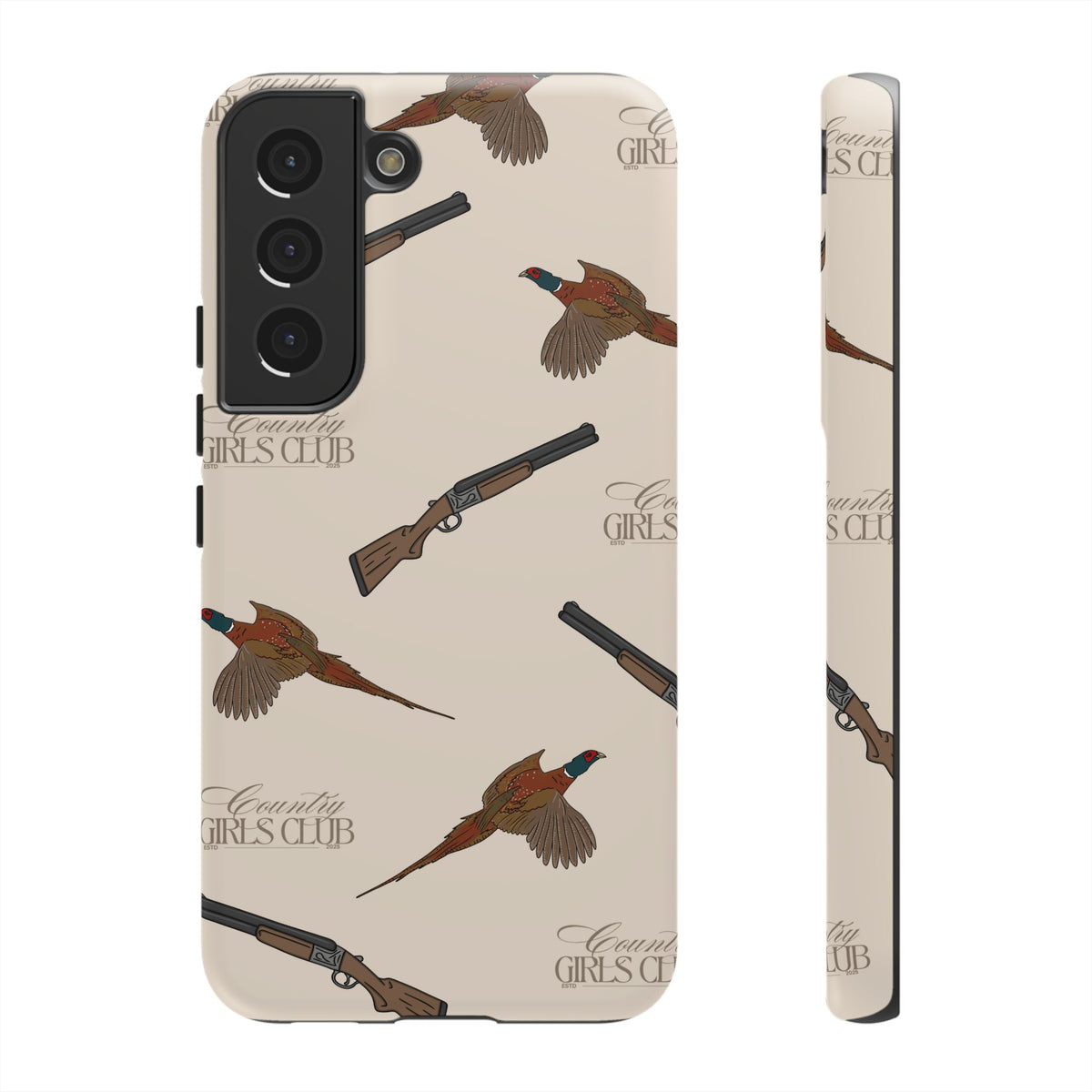 Beige 'Girls Pheasants & Shotguns' Case  | CGC x Country Cases