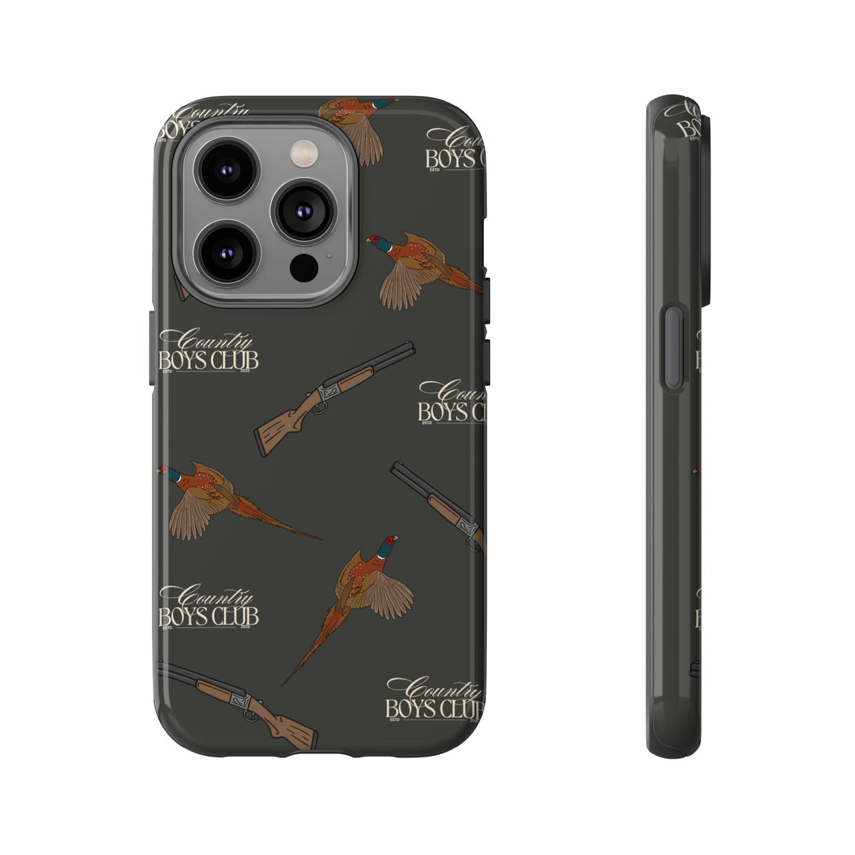 Charcoal 'Boys Pheasants & Shotguns' Case  | CBC x Country Cases