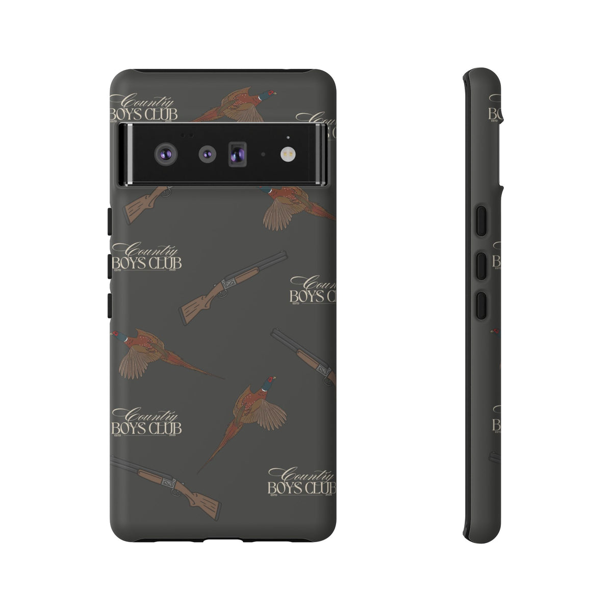 Charcoal 'Boys Pheasants & Shotguns' Case  | CBC x Country Cases