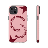 Pink & Burgundy Stars 'Girls Just Want To Have Guns' Case