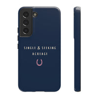 Navy & Pink 'Single & Seeking Acreage' Case