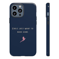 Navy & Pink 'Girls Just Want To Have Guns' Case (Pheasant)