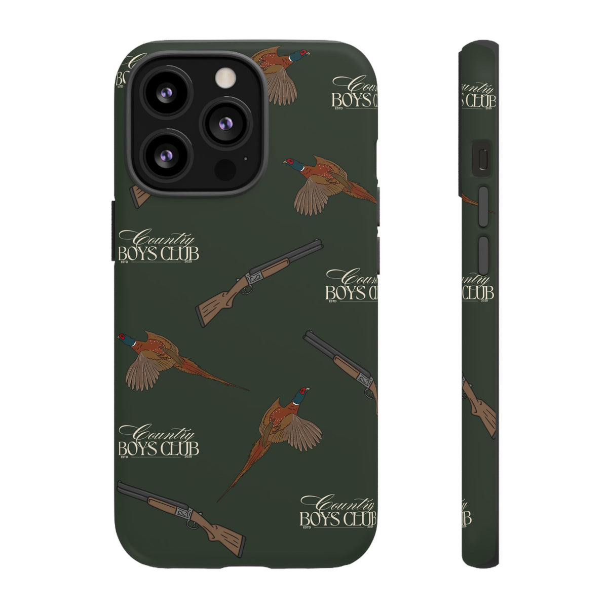Field Green 'Boys Pheasants & Shotguns' Case  | CBC x Country Cases
