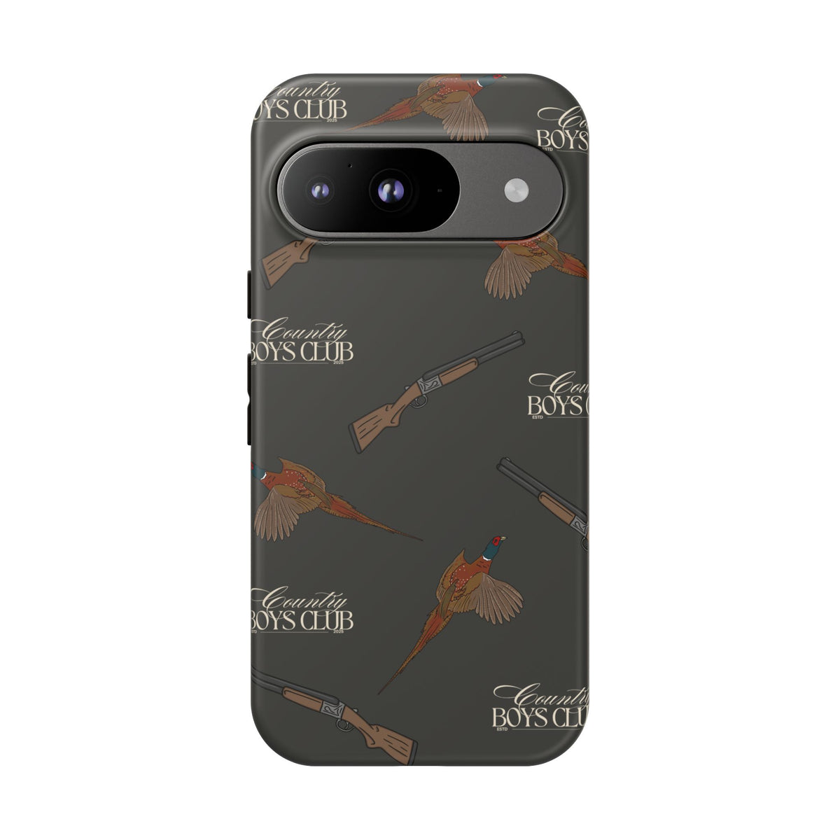 Charcoal 'Boys Pheasants & Shotguns' Case  | CBC x Country Cases
