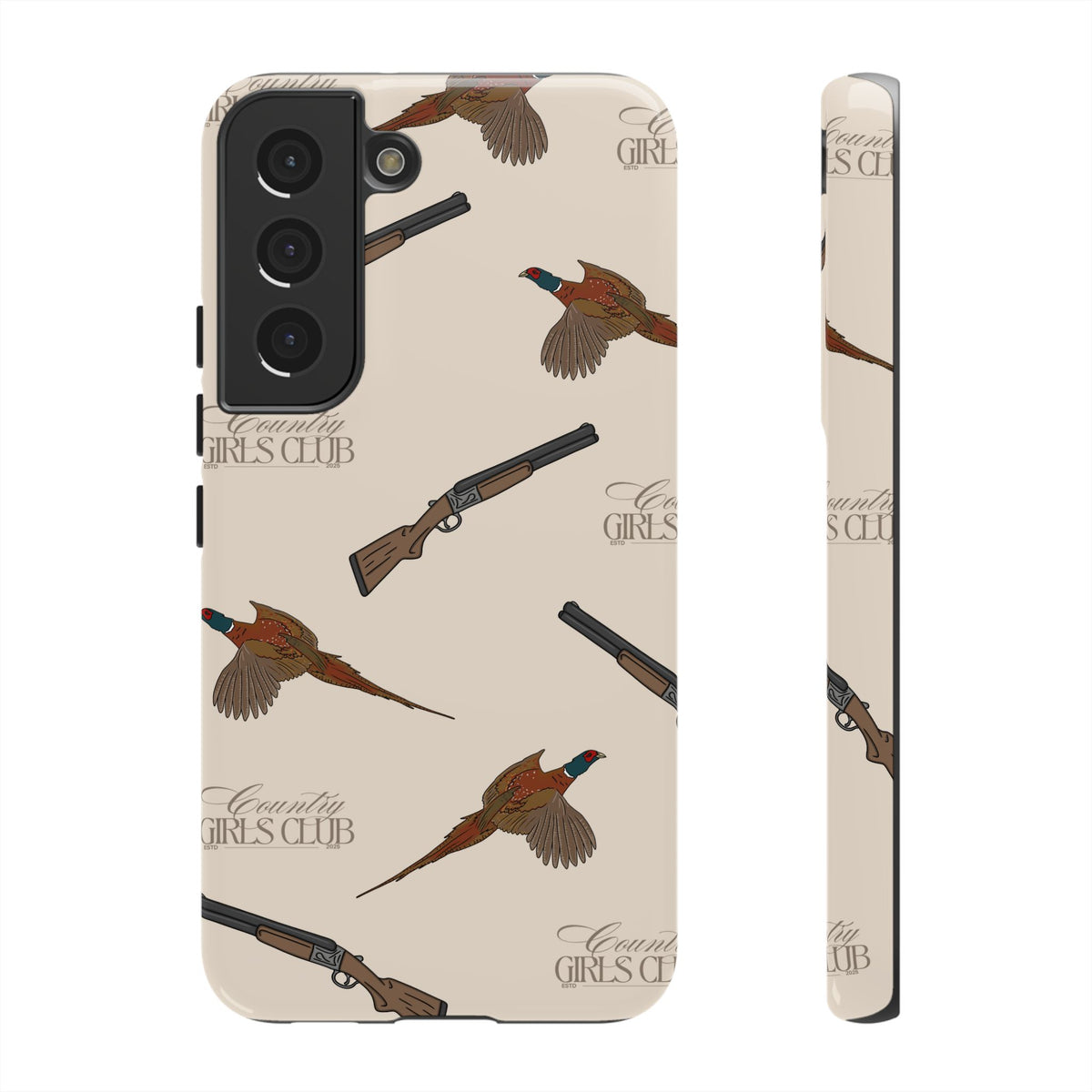 Beige 'Girls Pheasants & Shotguns' Case  | CGC x Country Cases