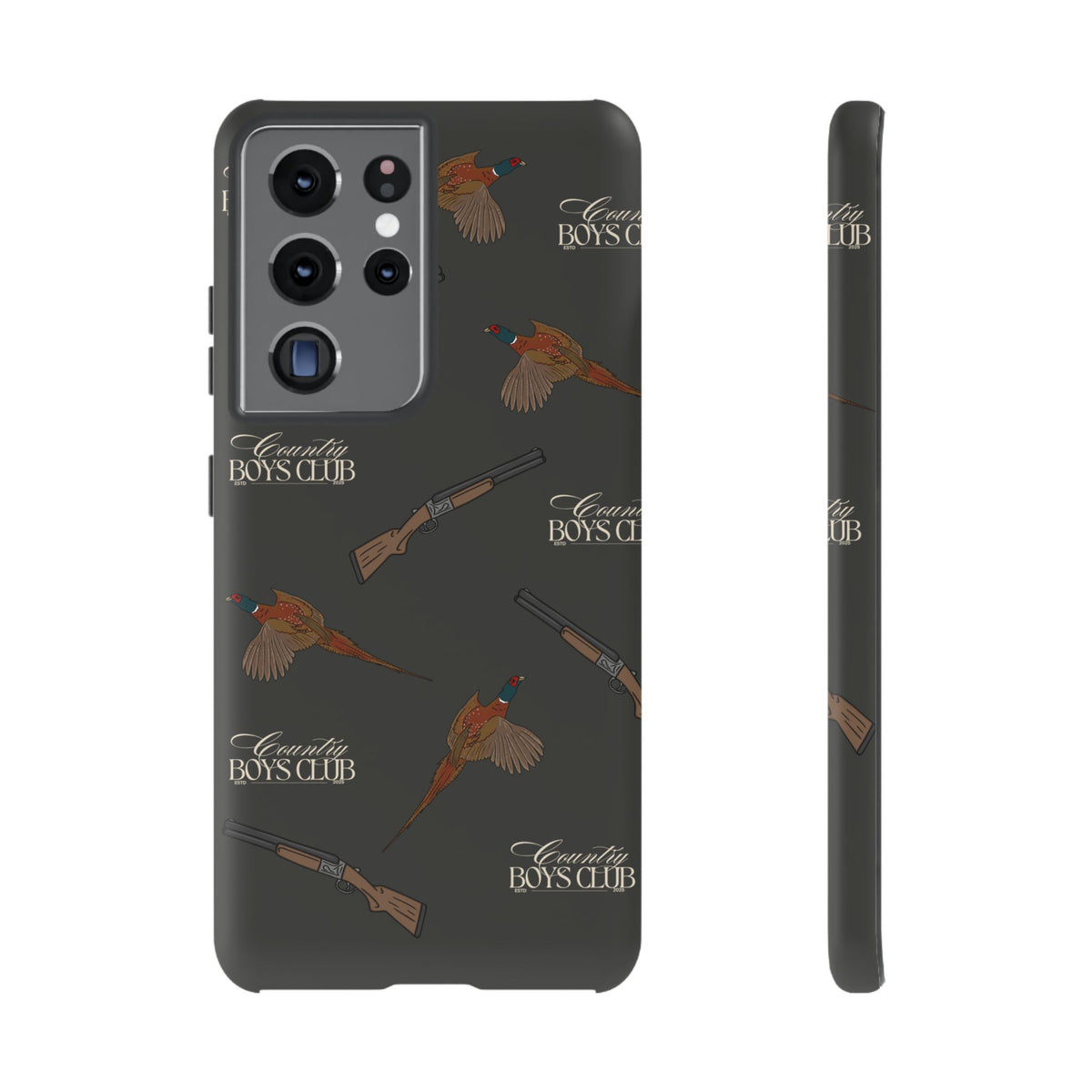 Charcoal 'Boys Pheasants & Shotguns' Case  | CBC x Country Cases