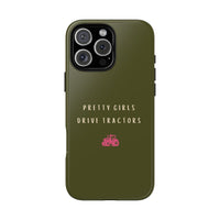 Green & Pink 'Pretty Girls Drive Tractors' Case