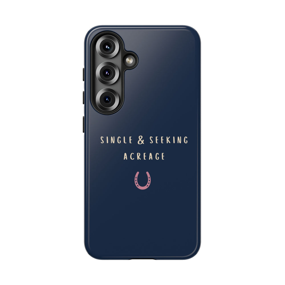 Navy & Pink 'Single & Seeking Acreage' Case
