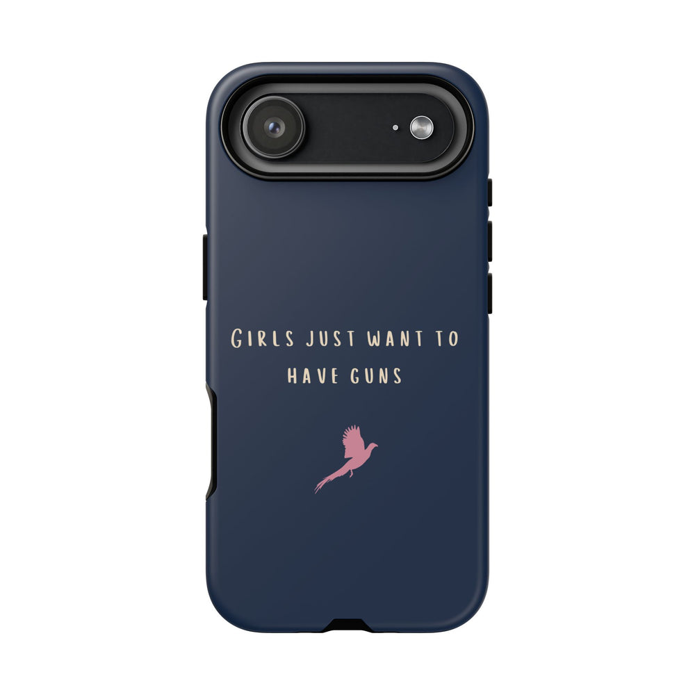 Navy & Pink 'Girls Just Want To Have Guns' Case (Pheasant)