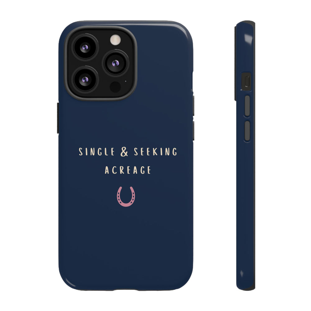 Navy & Pink 'Single & Seeking Acreage' Case