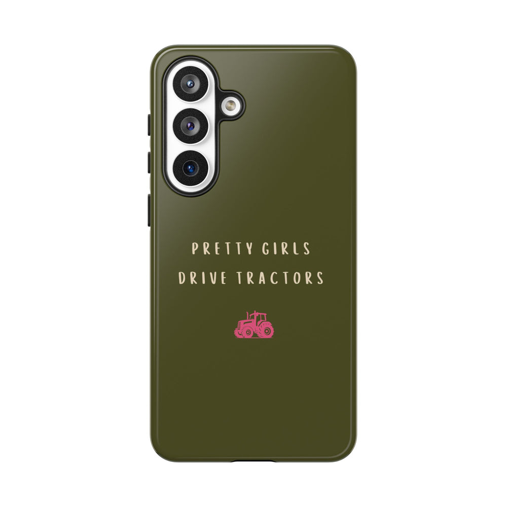 Green & Pink 'Pretty Girls Drive Tractors' Case