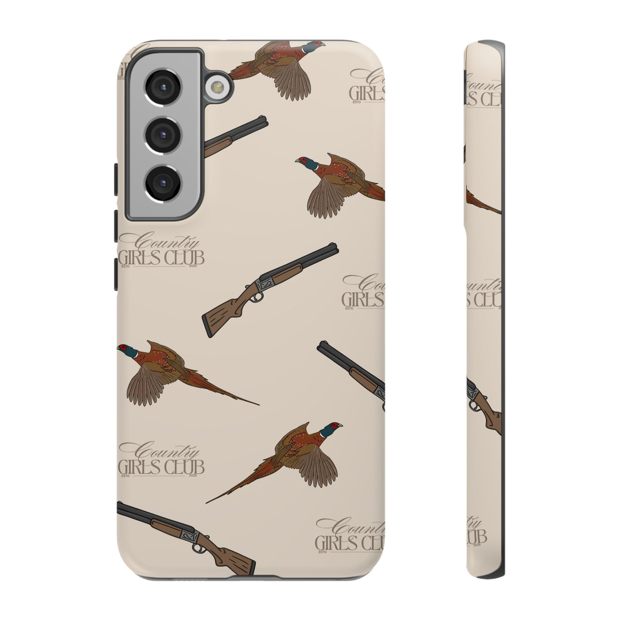 Beige 'Girls Pheasants & Shotguns' Case  | CGC x Country Cases