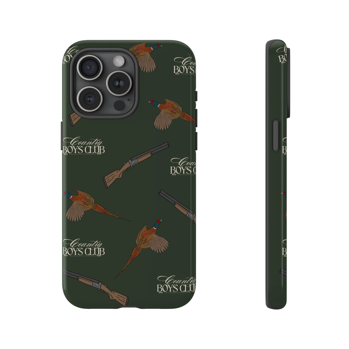 Field Green 'Boys Pheasants & Shotguns' Case  | CBC x Country Cases