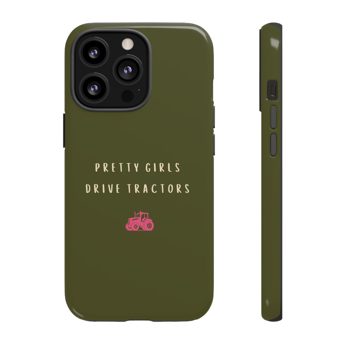 Green & Pink 'Pretty Girls Drive Tractors' Case
