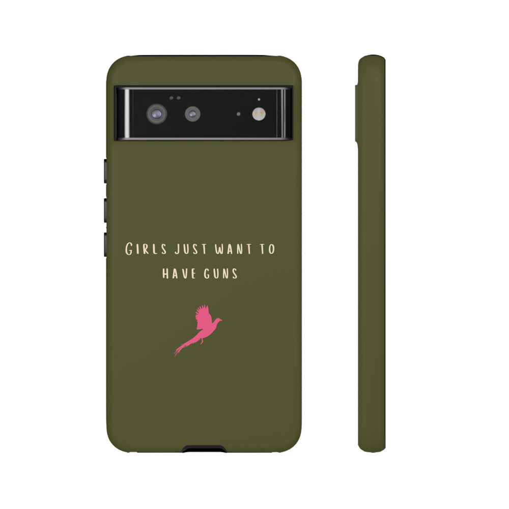 Green & Pink 'Girls Just Want To Have Guns' Case (Pheasant)