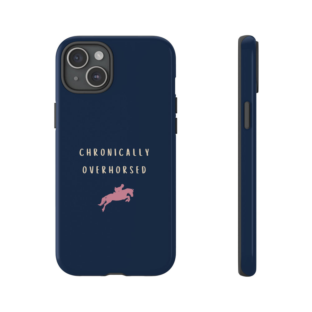 Navy & Pink "Chronically Overhorsed" Case