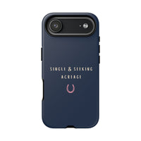 Navy & Pink 'Single & Seeking Acreage' Case