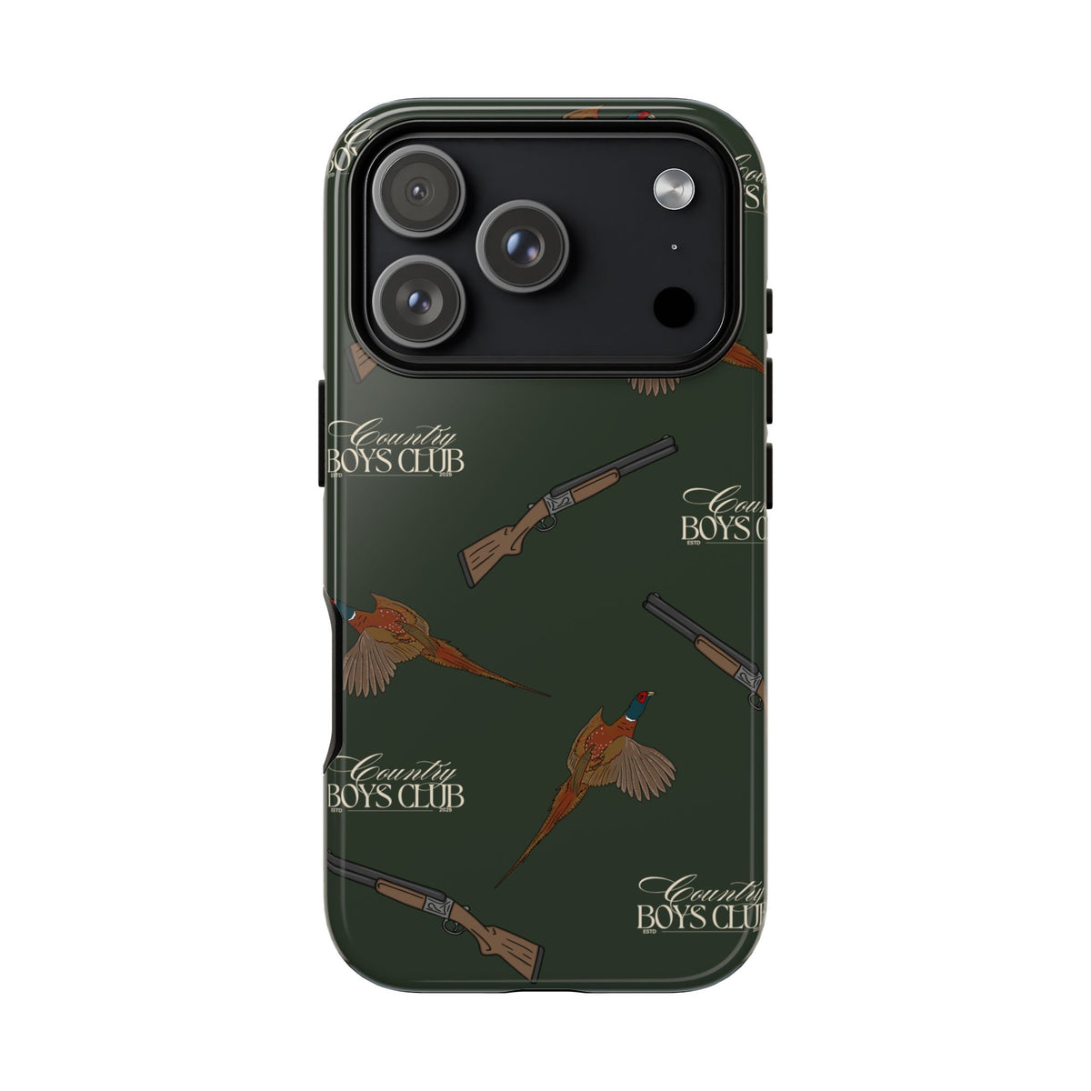 Field Green 'Boys Pheasants & Shotguns' Case  | CBC x Country Cases