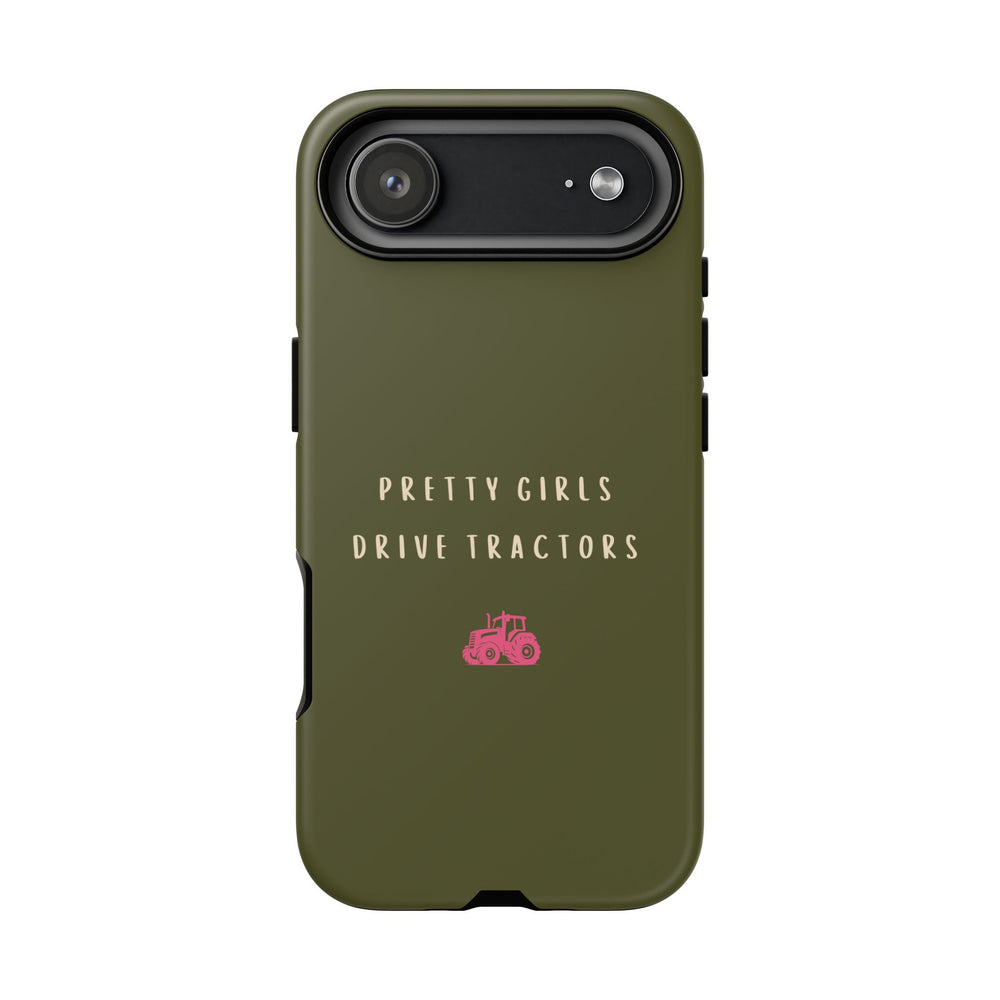 Green & Pink 'Pretty Girls Drive Tractors' Case