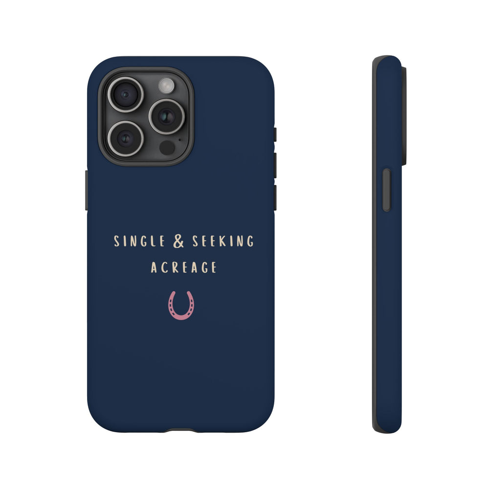 Navy & Pink 'Single & Seeking Acreage' Case
