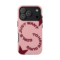Pink & Burgundy Stars 'Girls Just Want To Have Guns' Case